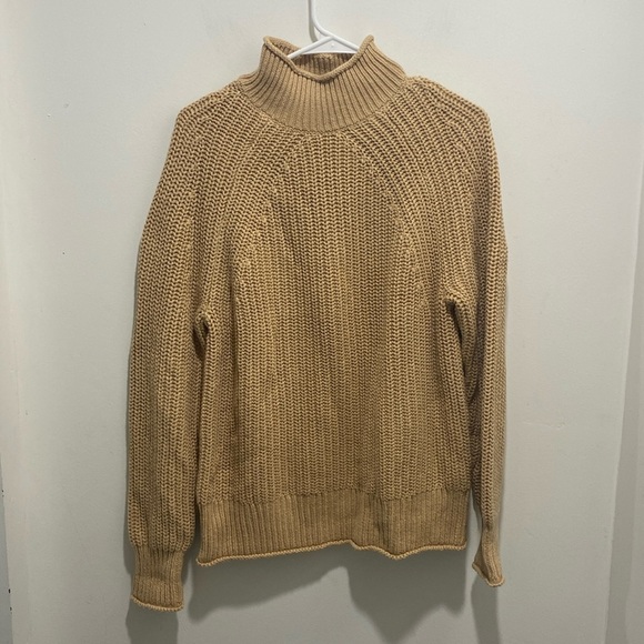 J. Crew || Relaxed Rollneck Sweater in Sandy Beach Tan Small - Picture 3 of 8